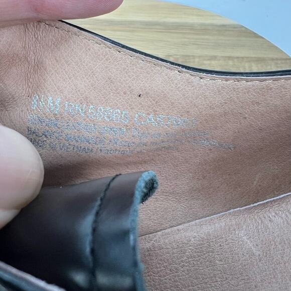 EUC Halogen Black Leather Cap Toe Platform Monk Strap Oxford Shoes Size 8.5 - Picture 8 of 10